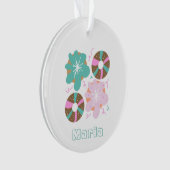 Kerst glasdonuts roze Doodles   Ornament (voorkant)