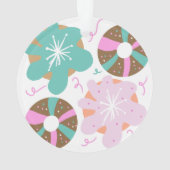 Kerst glasdonuts roze Doodles   Ornament (achterkant)
