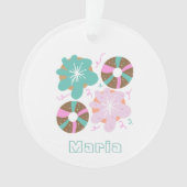 Kerst glasdonuts roze Doodles   Ornament (voorkant)