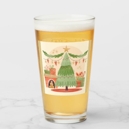 kerst Glass Cup Glas (Achterkant gevuld)