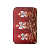 Kerst glinsterende bomen Rood Goud Zilver Boog Badmat (Voorkant Verticaal)