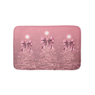 Kerst glinsterende bomen Roze Blush Nepboog Badmat