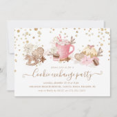 Kerst Glitter Cookie Exchange Party Kaart (Voorkant)