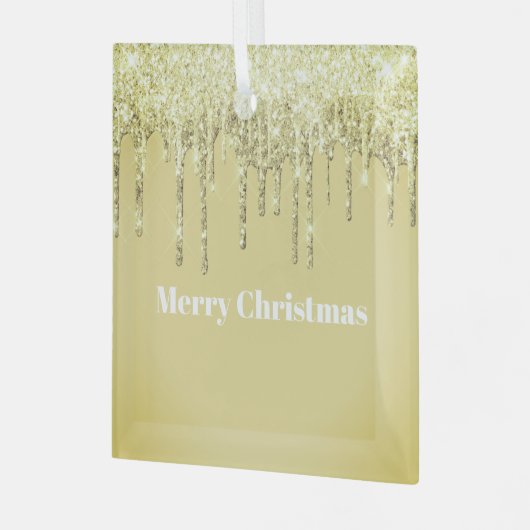 Kerst Glitter Drip Vrolijk Kerstglas Ornam Glas Ornament (Voorkant links)