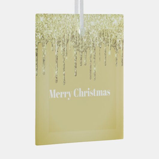 Kerst Glitter Drip Vrolijk Kerstglas Ornam Glas Ornament (Voorkant Rechts)
