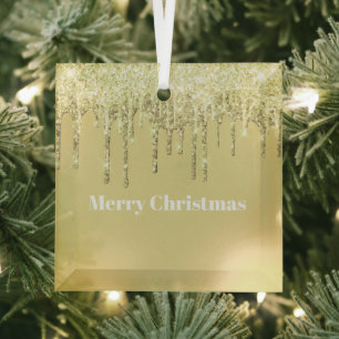 Kerst Glitter Drip Vrolijk Kerstglas Ornam Glas Ornament