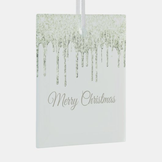 Kerst Glitter Drip Vrolijk Kerstglas Ornam Glas Ornament (Voorkant Rechts)