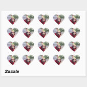 Kerst glitter foto hart sticker (Vel)