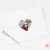 Kerst glitter foto hart sticker (Envelop)