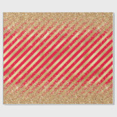 Kerst Glitter Glans Cadeaupapier (Vlak)