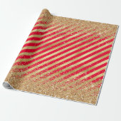 Kerst Glitter Glans Cadeaupapier (Uitgerold)