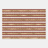 Kerst Glitter Gouden Rode Harten Stripes Inpakpapier Vel (Voorkant)