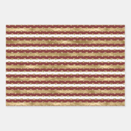 Kerst Glitter Gouden Rode Harten Stripes Inpakpapier Vel