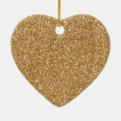 Kerst Glitter Gouden Rode Harten Stripes Keramisch Ornament (Achterkant)