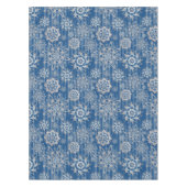 Kerst-Glitter-Ice-fietsen en Snowflakes-blauw Tafelkleed (Voorkant)