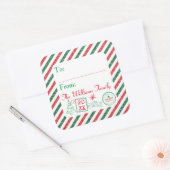 Kerst Glitter Luchtpost Postzegel Cadeau Labels (Envelop)