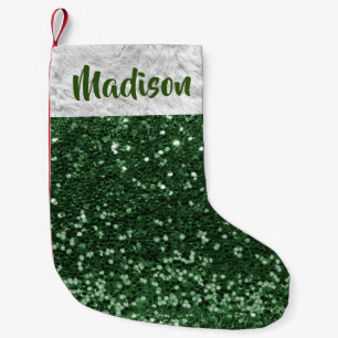 Kerst Glitter Pailletten Glam Groen Persoonlijk Kleine Kerstsok