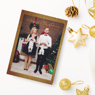 Kerst Glitter Pret Foto Familie Whimsical Feestdagenkaart