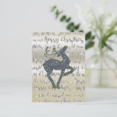 Kerst Glitter REINDEER Holiday Post Kaart (Staand voorkant)