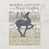 Kerst Glitter REINDEER Holiday Post Kaart (Voorkant)