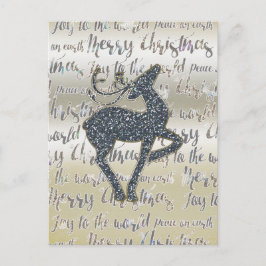 Kerst Glitter REN HERTEN Kerstkaart Feestdagenkaart