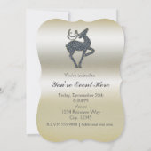 Kerst Glitter RENDIER Kerst Uitnodiging (Achterkant)