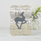 Kerst Glitter RENDIER Kerst Uitnodiging (Staand voorkant)