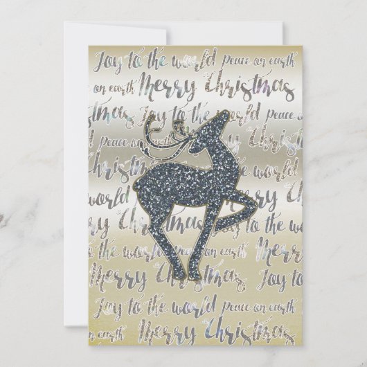 Kerst glitter RENHERTEN Kerst uitnodiging (Voorkant)