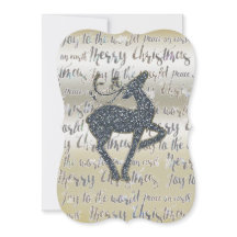 Kerst glitter RENHERTEN Kerst uitnodiging