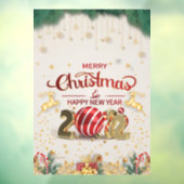 Kerst glitter rood venster cling raamsticker (Vel 3)