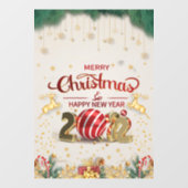 Kerst glitter rood venster cling raamsticker (Vel)