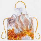 Kerst Glitter Roze & Witte Bal Schort (Voorkant)