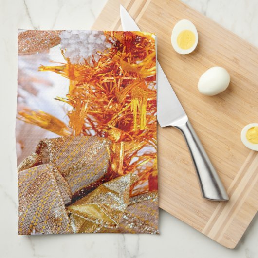 Kerst Glitter Roze & Witte Bal Theedoek (Quarter Fold)