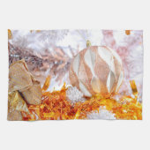 Kerst Glitter Roze & Witte Bal Theedoek (Horizontaal)