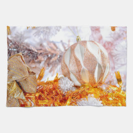 Kerst Glitter Roze & Witte Bal Theedoek