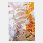 Kerst Glitter Roze & Witte Bal Theedoek (Verticaal)