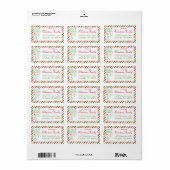 Kerst Glitter Vintage Luchtpost Verzendlabel Etiket (Full Sheet)