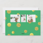 Kerst glitters fotokaart - Gouden stippen groen Feestdagenkaart (Achterkant)