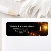 Kerst gloeiende Kaars en Star Lights Etiket (Insitu)