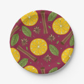 Kerst glühwein kruidige bordeaux papieren bordje (Voorkant)