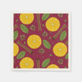 Kerst glühwein kruidige bordeaux servet (Voorkant)