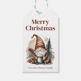 Kerst Gnome cadeau label Cadeaulabel