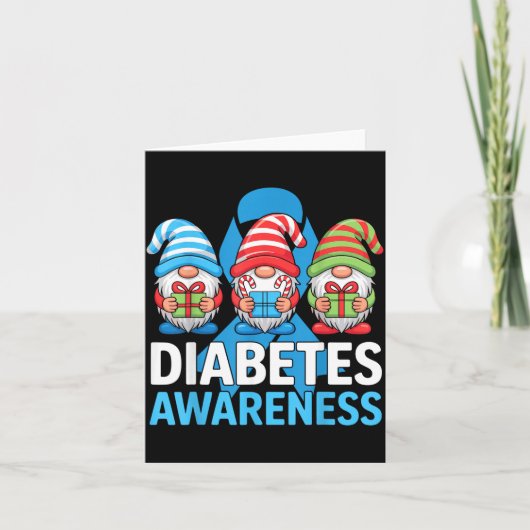 Kerst Gnome Diabetes Bewustzijn Kaart (Voorkant)