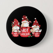 Kerst Gnome en Hot Cacao Ronde Button 7,6 Cm (Voorkant)