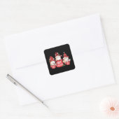 Kerst Gnome en Hot Cacao Vierkante Sticker (Envelop)