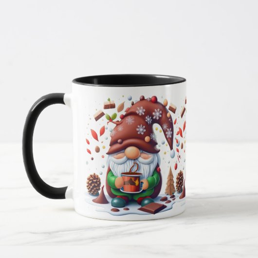 Kerst Gnome Enorme Hot Chocolade Koffie Mok (Links)