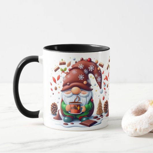 Kerst Gnome Enorme Hot Chocolade Koffie Mok (Met donut)
