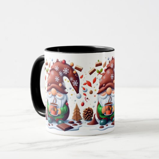 Kerst Gnome Enorme Hot Chocolade Koffie Mok (Voorkant links)