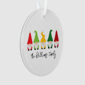 Kerst Gnome Familienaam Feestelijke Fun Vakantie Ornament (voorkant)