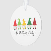 Kerst Gnome Familienaam Feestelijke Fun Vakantie Ornament (voorkant)